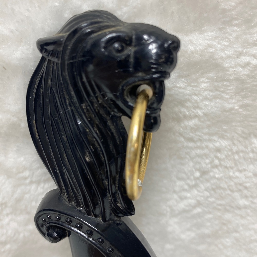 VTG Black Bakelite Lion's Head Shoe Horn Brass Ring Decorative Handle Japan - Picture 10 of 12